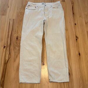 Abercrombie & Fitch The 90s Baggy Low Rise Jeans Off White Cream Sz 32/14R